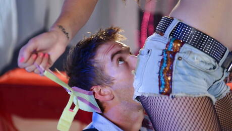 Excellent american youthful Kiera Winters in fancy shorts rammed by big rod after good suck 